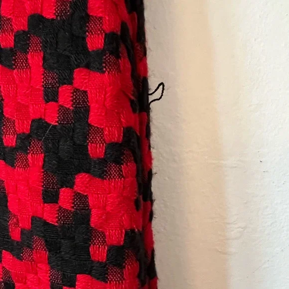 EUC Xhilaration mini dress M red and black herringbone Target a-line cap sleeve - Picture 10 of 13